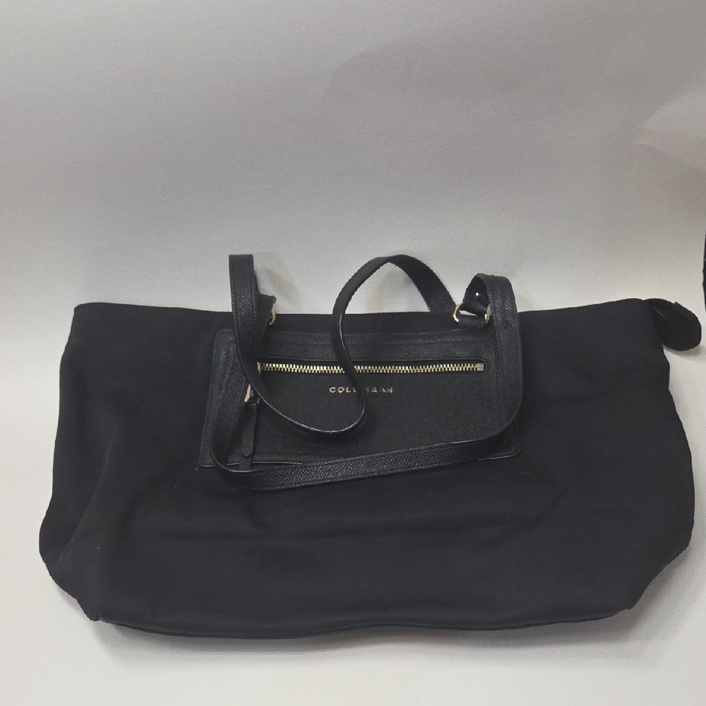 Cole Haan Black Tote Bag with Gold Accents